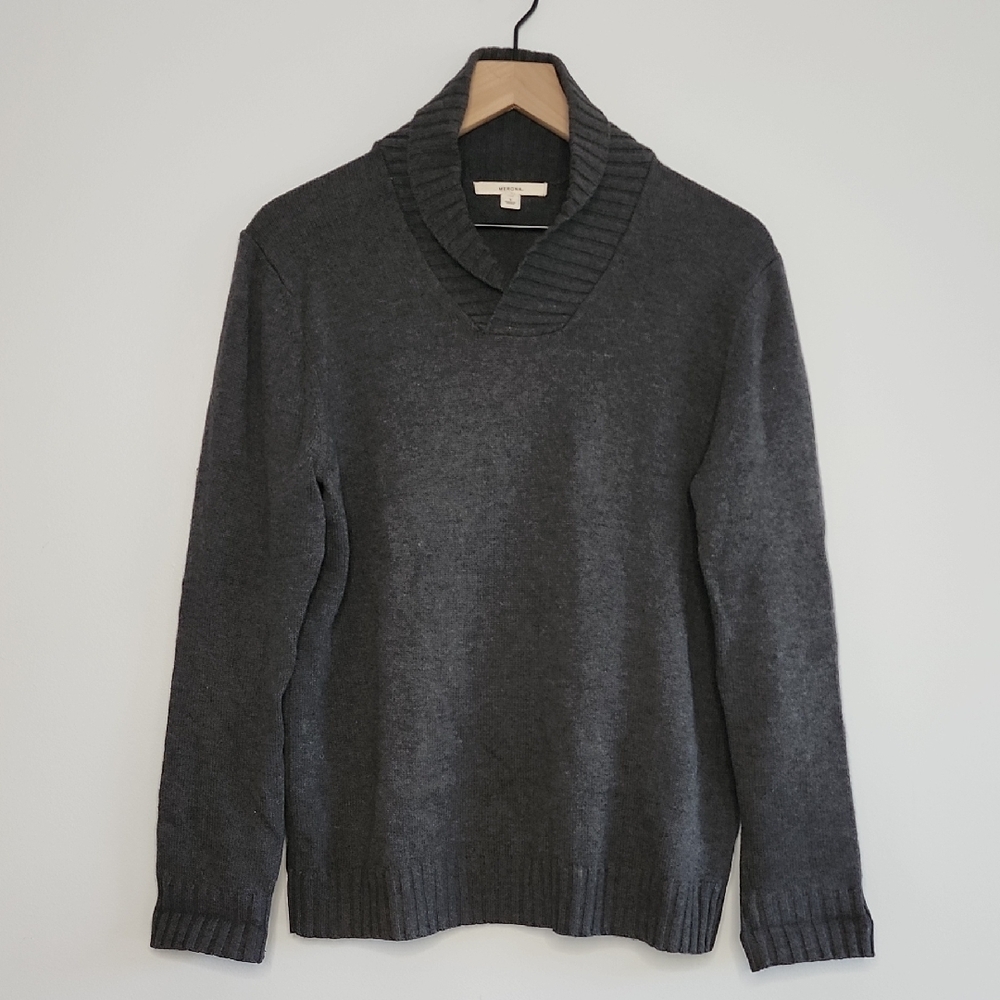 Merona Dark Gray V-Neck Sweater for Men